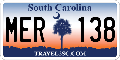 SC license plate MER138