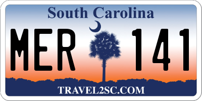 SC license plate MER141