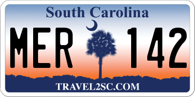 SC license plate MER142