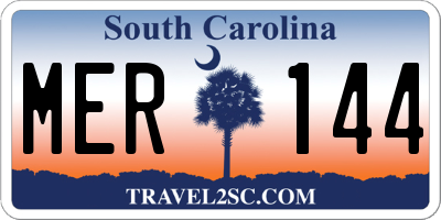 SC license plate MER144
