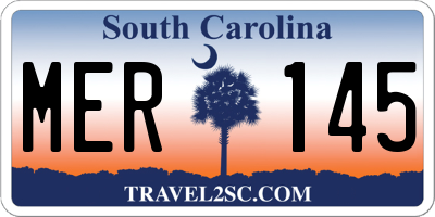 SC license plate MER145