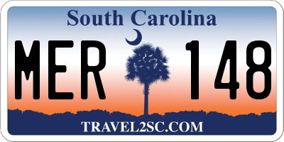 SC license plate MER148