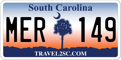SC license plate MER149