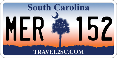 SC license plate MER152