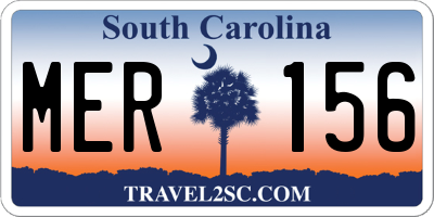 SC license plate MER156