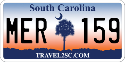 SC license plate MER159