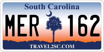 SC license plate MER162