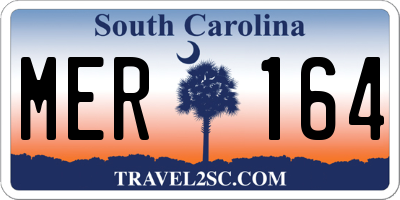 SC license plate MER164