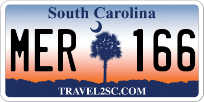 SC license plate MER166