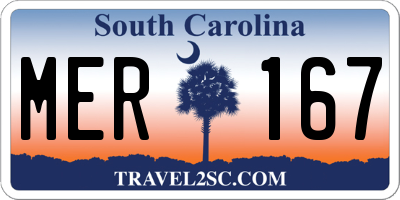 SC license plate MER167