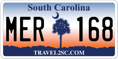 SC license plate MER168