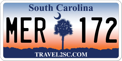 SC license plate MER172