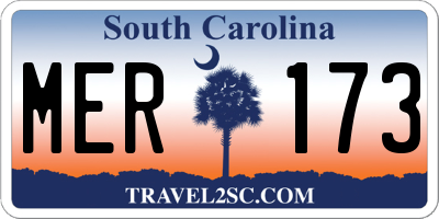 SC license plate MER173
