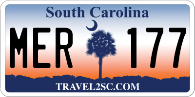 SC license plate MER177