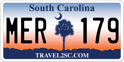 SC license plate MER179