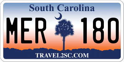 SC license plate MER180
