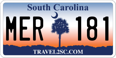 SC license plate MER181