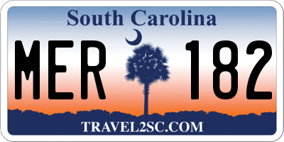 SC license plate MER182