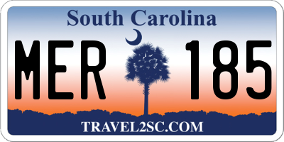SC license plate MER185