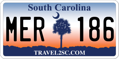 SC license plate MER186