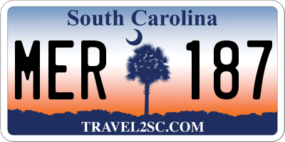 SC license plate MER187