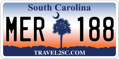 SC license plate MER188