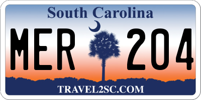SC license plate MER204