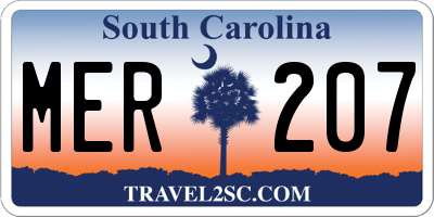 SC license plate MER207