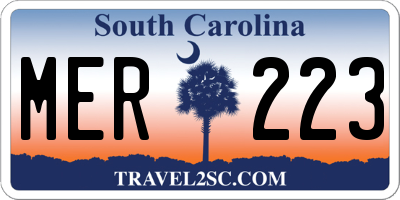 SC license plate MER223