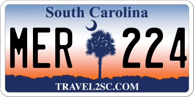 SC license plate MER224