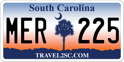SC license plate MER225