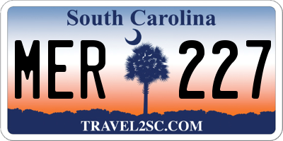 SC license plate MER227