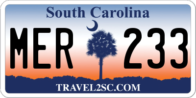 SC license plate MER233