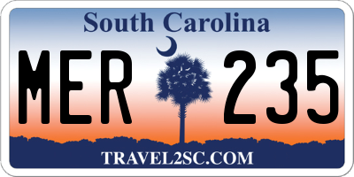 SC license plate MER235