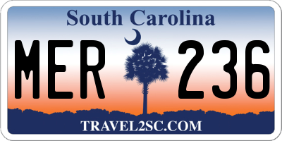 SC license plate MER236