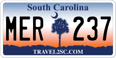 SC license plate MER237