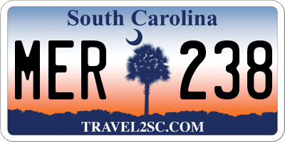 SC license plate MER238