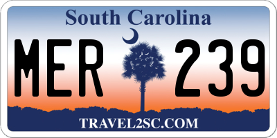 SC license plate MER239