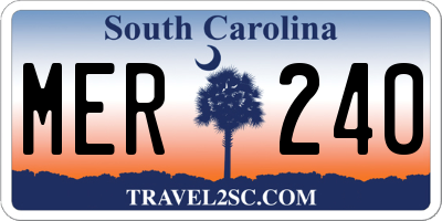 SC license plate MER240