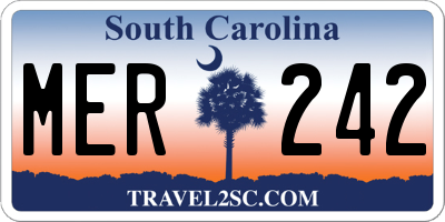SC license plate MER242