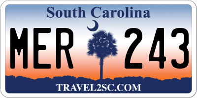 SC license plate MER243