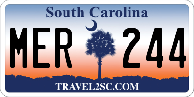 SC license plate MER244