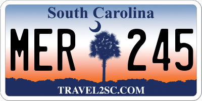 SC license plate MER245