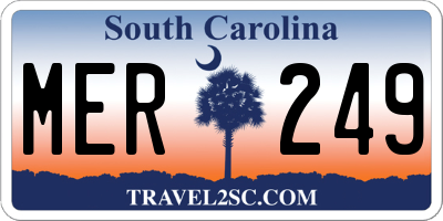 SC license plate MER249