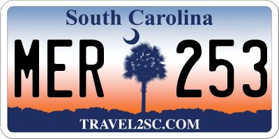 SC license plate MER253