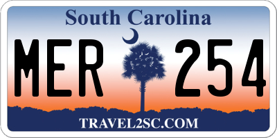 SC license plate MER254