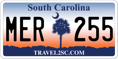 SC license plate MER255