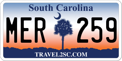 SC license plate MER259