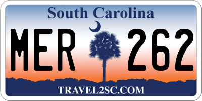 SC license plate MER262