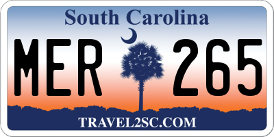 SC license plate MER265